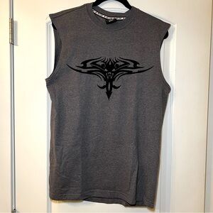 JNCO Vintage 90s Y2K Shirt Mens Large Jeans Tribal Skull Felt Velvet Skater Rare